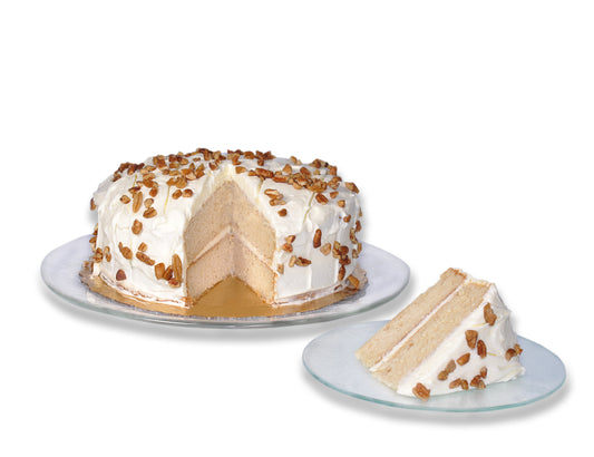 9 inch Butter Pecan cake with Cream Cheese Frosting